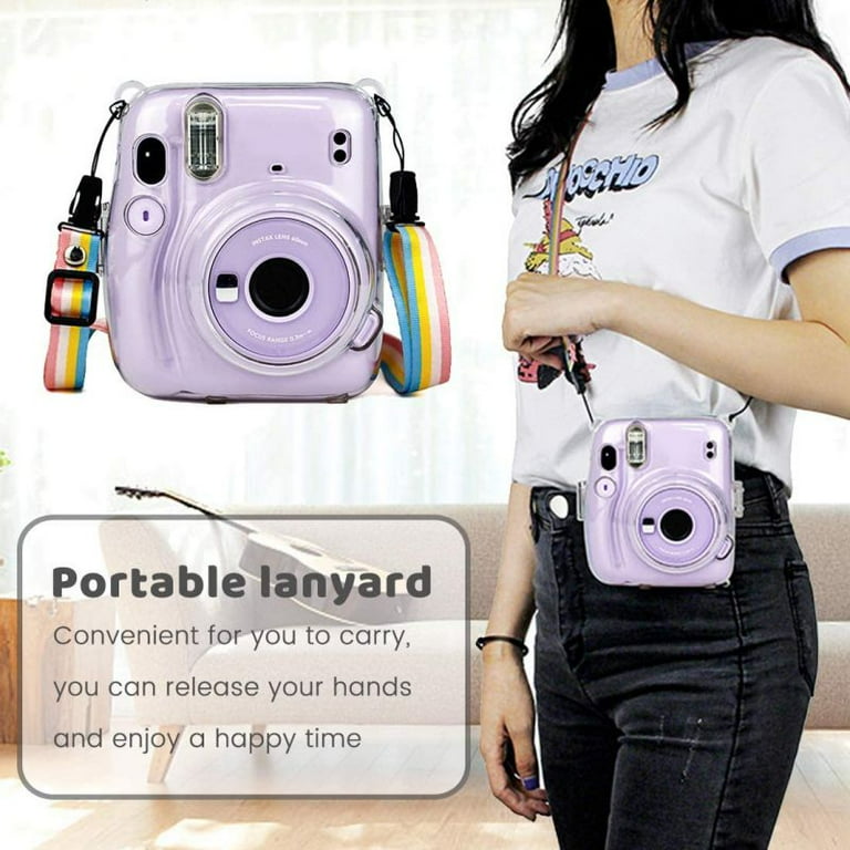 Hard PVC Cover with Removable Rainbow Shoulder Strap SUNMNS Clear Crystal Protective Case Compatible with Fujifilm Instax Mini 11 Instant Camera Shining Blue Hard PVC Cover with Removable Rainbow Shoulder Strap SUNMNS Clear Crystal Protective Case Compatible with Fujifilm Instax Mini 11 Instant Camera Shining Blue